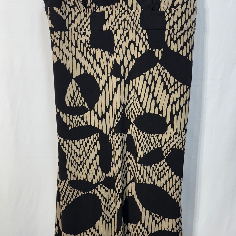 🦆 Ann Taylor Black and Tan knit strappy Maxi Dress - Picture 4 of 11
